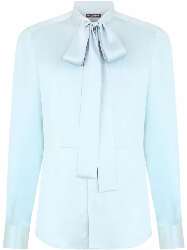 Dolce \u0026 Gabbana pussybow-collar Silk 