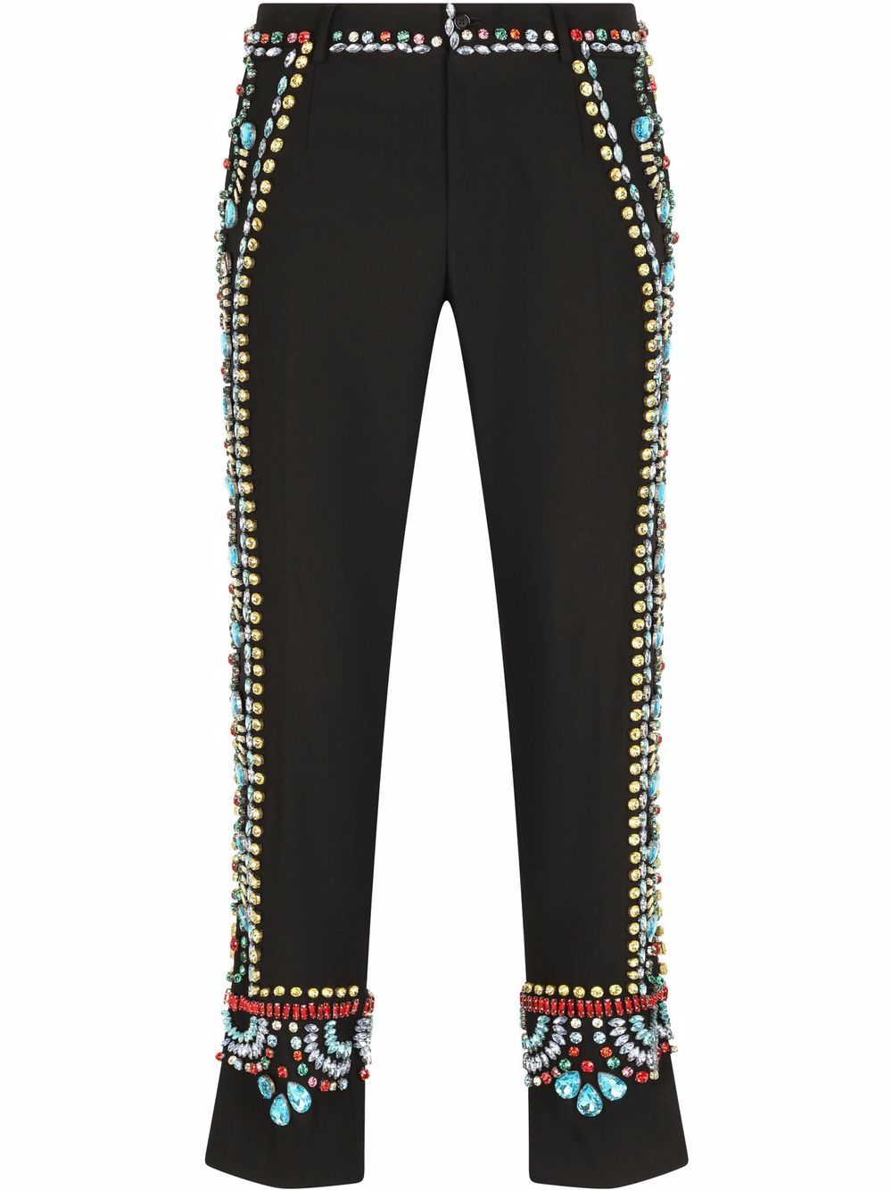 Dolce & Gabbana crystal-embellished wool trousers - Black