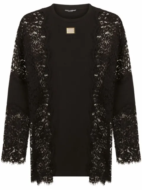 Dolce & Gabbana lace-detail long-sleeve T-shirt