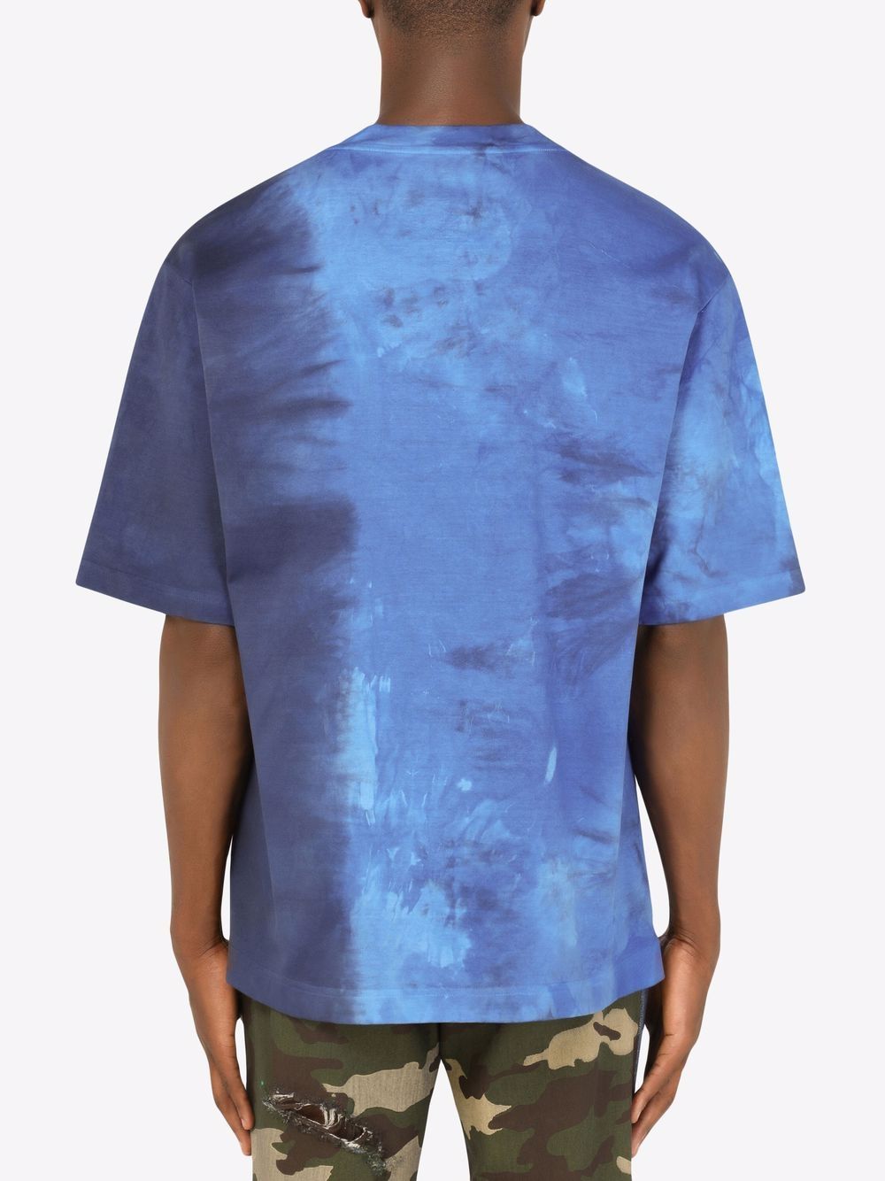 Shop Dolce & Gabbana Tie-dye Peace Sign T-shirt In Blue