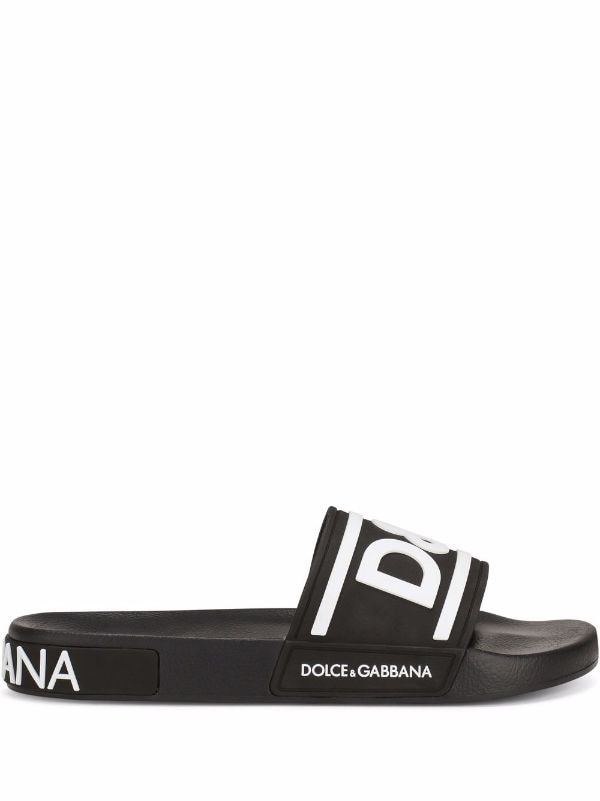 Shop Dolce & Gabbana logo-strap slides with Express Delivery - FARFETCH