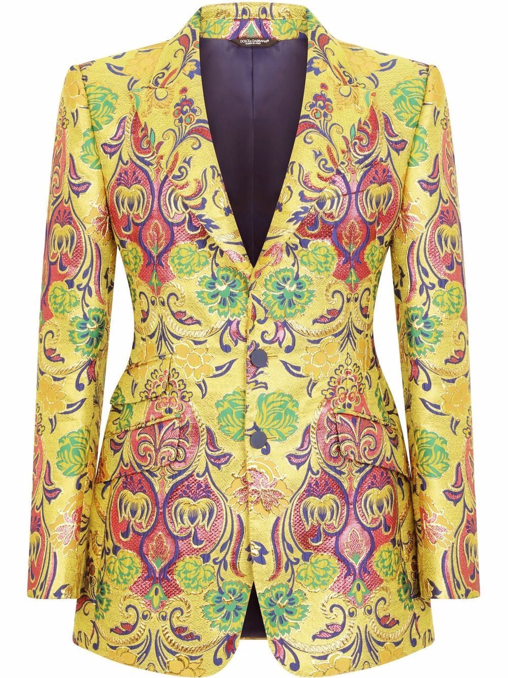 dolce & gabbana veste de costume à motif jacquard - jaune