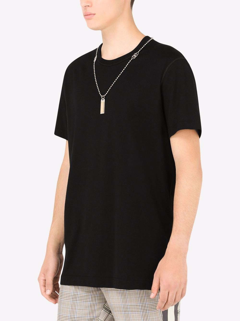 Shop Dolce & Gabbana logo dog-tag T-shirt with Express Delivery - FARFETCH