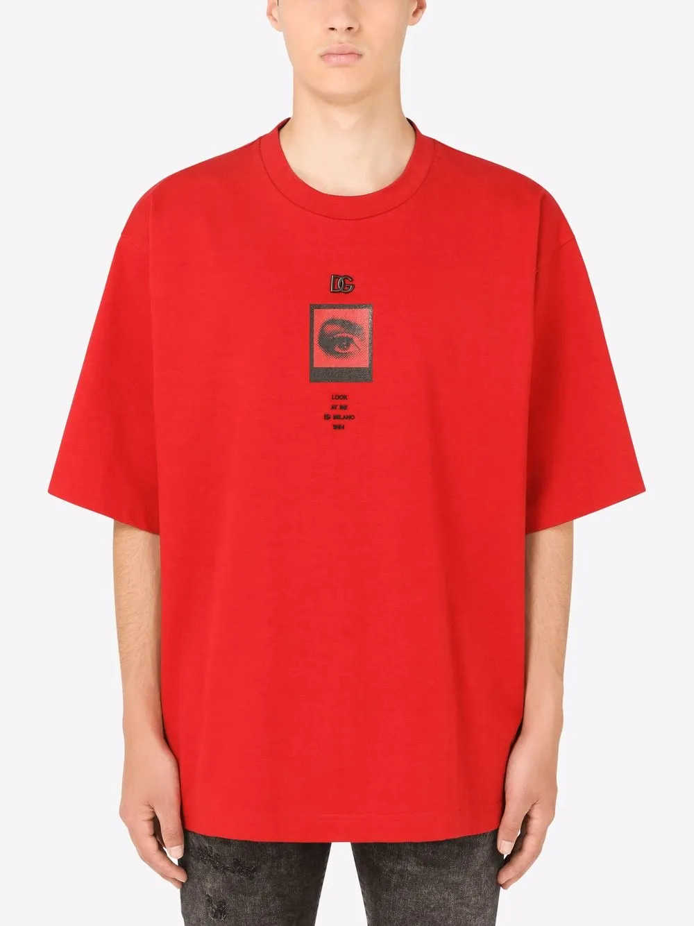 Shop Dolce & Gabbana Graphic-text Print T-shirt In Rot