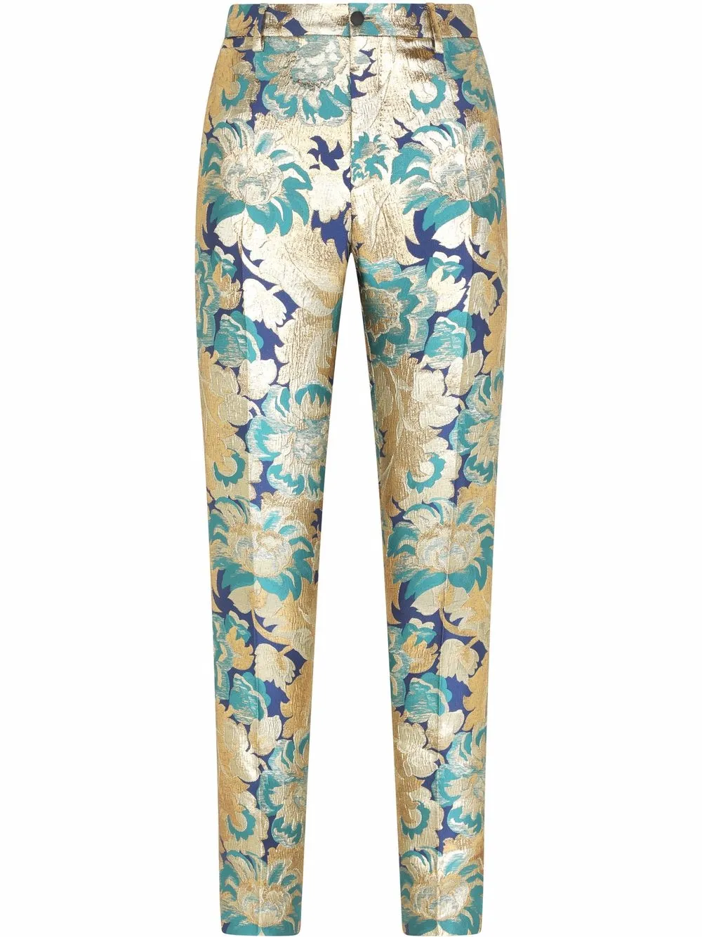 dolce & gabbana pantalon de costume à motif jacquard - jaune