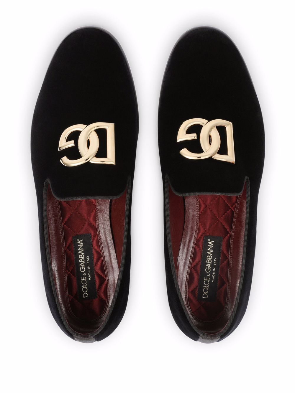 Dolce & Gabbana DG-logo Velvet Slippers - Farfetch