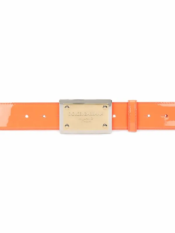 Dolce & Gabbana logo-plaque Belt | Orange | FARFETCH