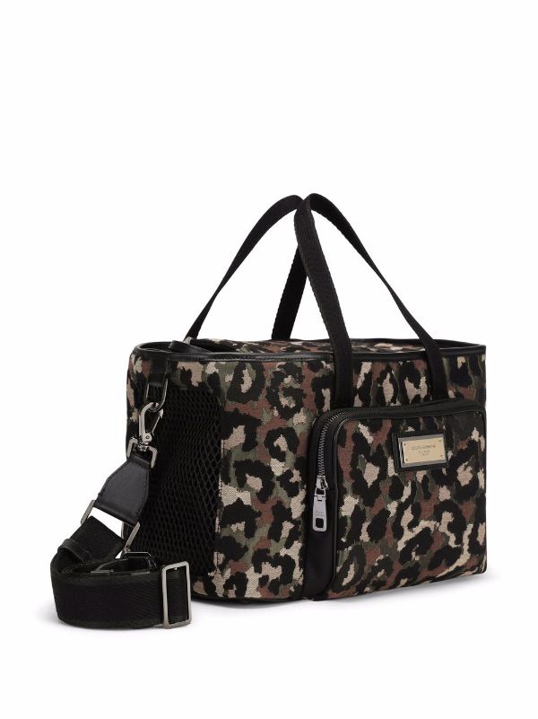 Dolce & Gabbana Leopard-Print Pet Carry Bag - Black