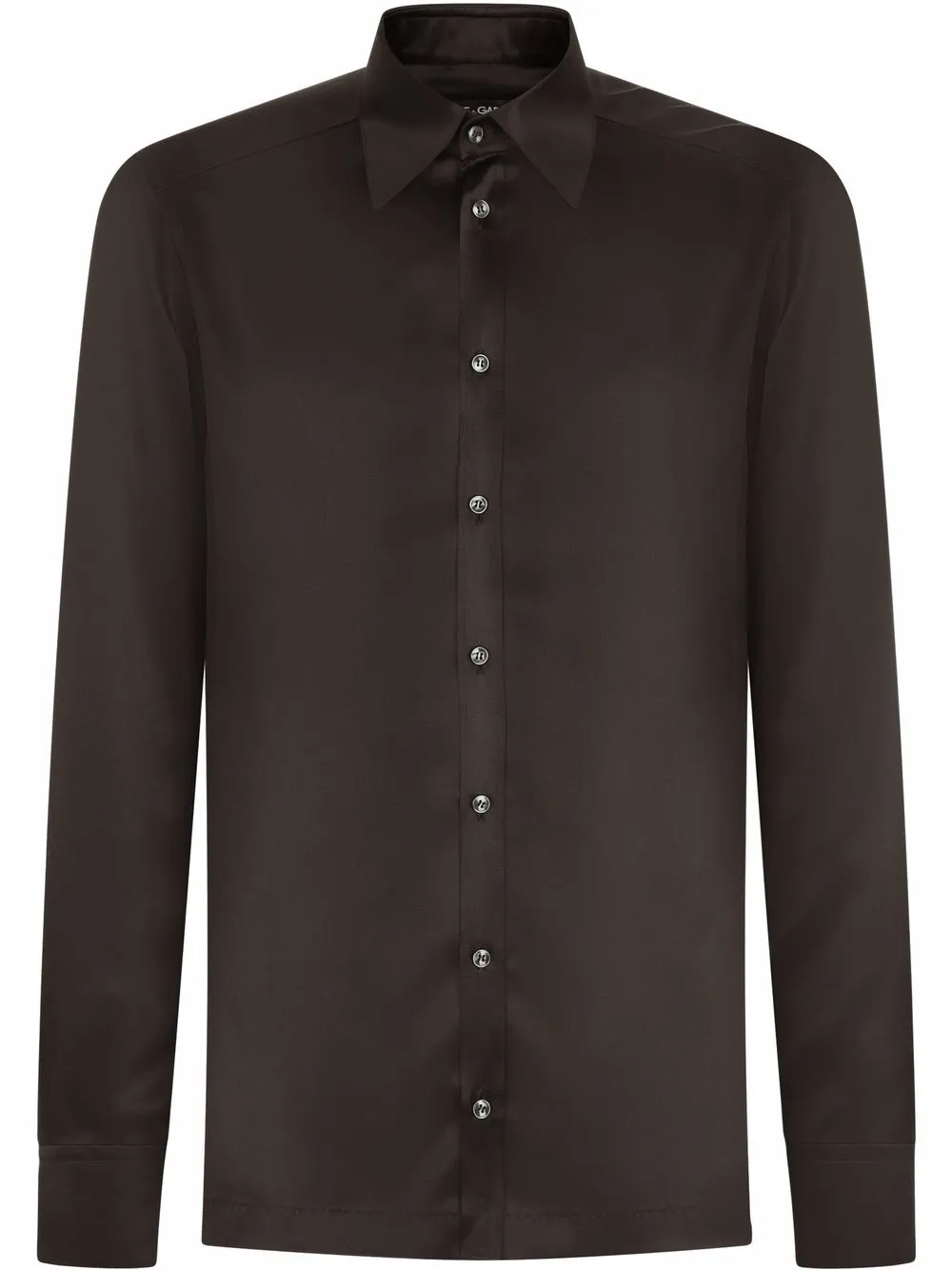 

Dolce & Gabbana camisa de seda con cuello de pico - Negro