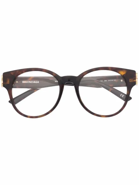 Balenciaga Eyewear BB logo tortoiseshell round-framed glasses