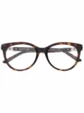 Balenciaga Eyewear Double B logo tortoiseshell round-framed glasses - Brown