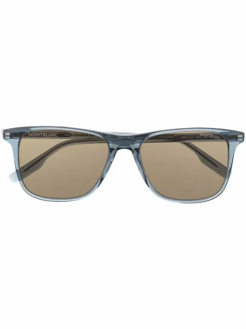 Montblanc rectangular tinted-lense sunglasses