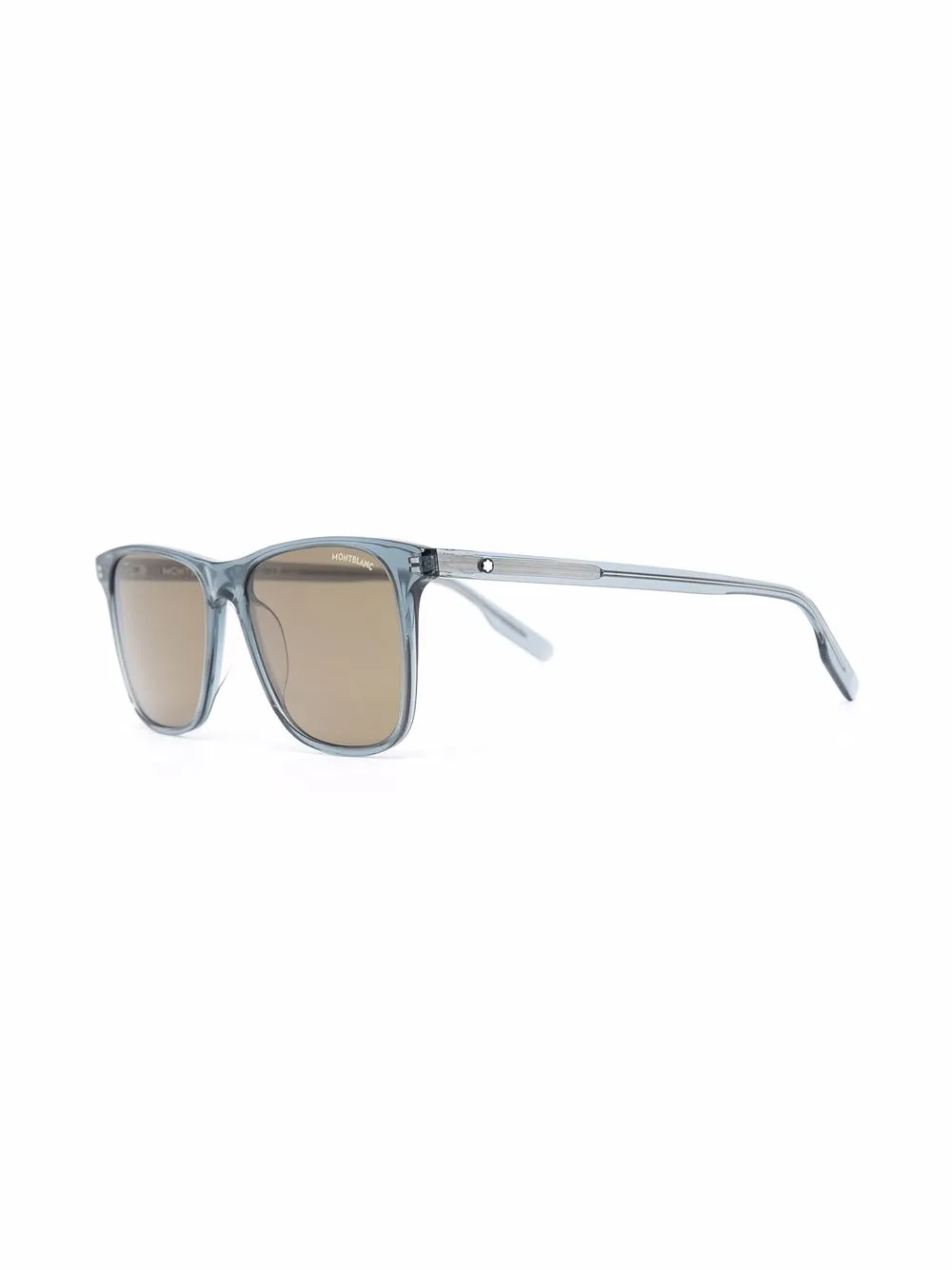 Montblanc Rectangular Tinted-lense Sunglasses In Blue
