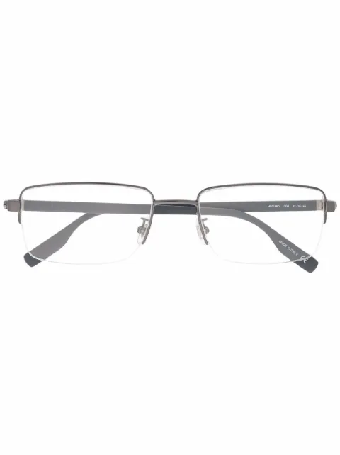 Montblanc matte-effect rectangle-frame glasses 
