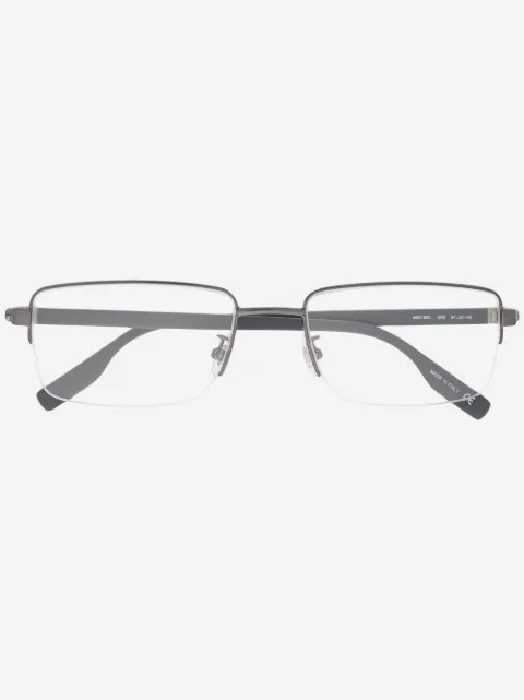 Montblanc matte-effect rectangle-frame glasses