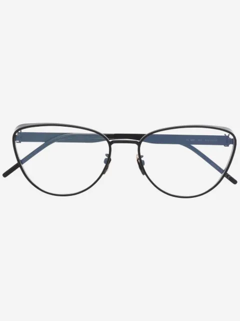 Saint Laurent Eyewear polished-effect round-frame glasses