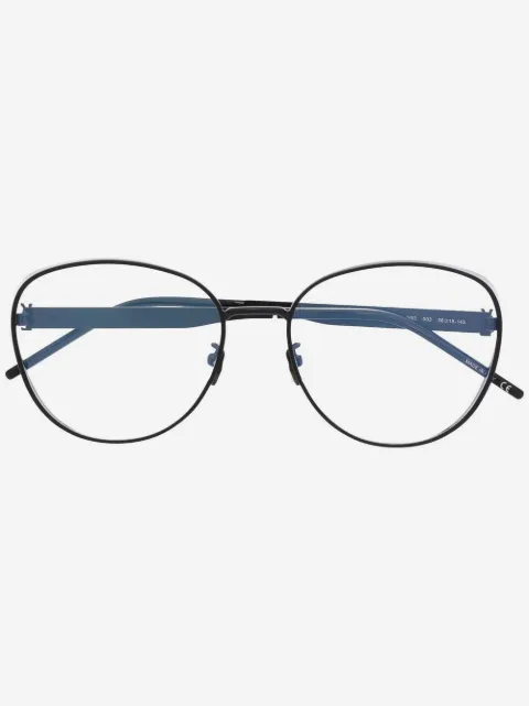 Saint Laurent Eyewear polished-effect round-frame glasses 