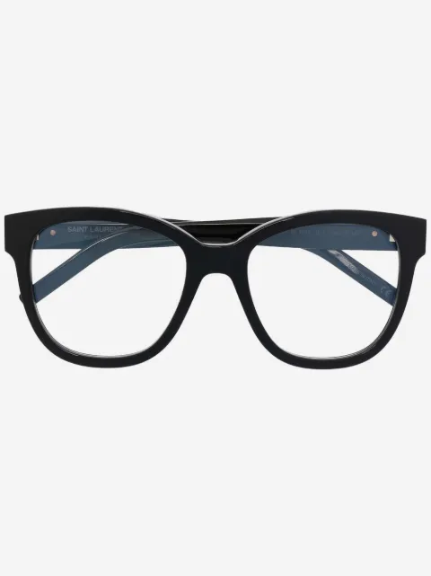 Saint Laurent Eyewear 폴리시드 이펙트 오버사이즈 프레임 안경