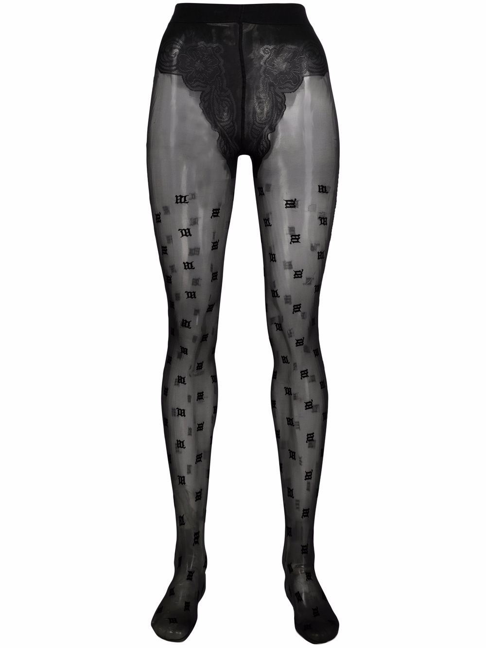 MISBHV all-over logo embroidery tights – Black