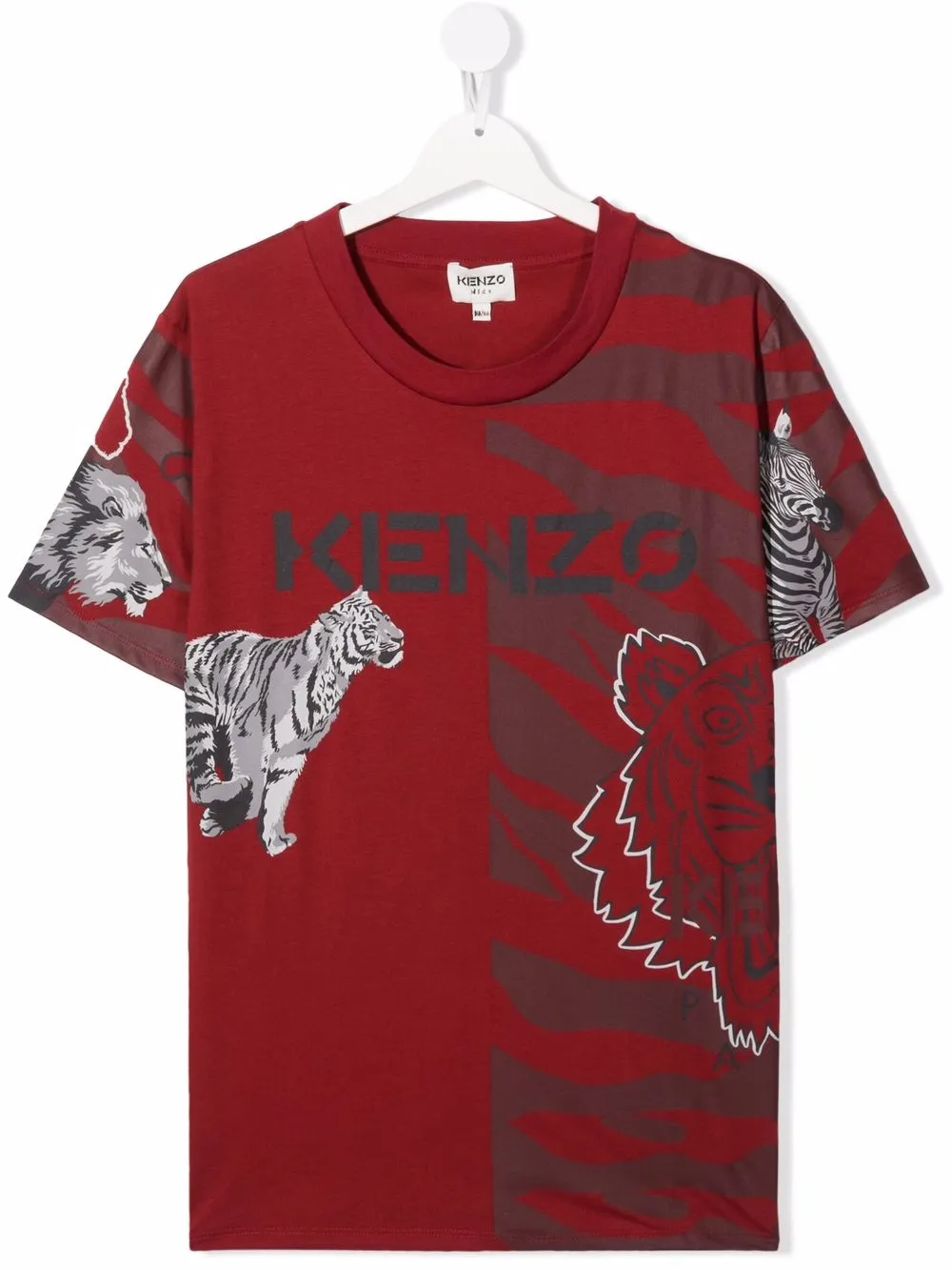 фото Kenzo kids футболка с анималистичным принтом и логотипом