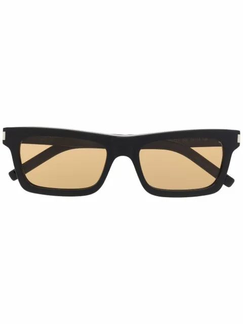 Saint Laurent Eyewear Óculos de sol retangular com lentes coloridas