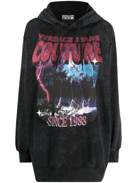Versace Jeans Couture graphic-print cotton hoodie 