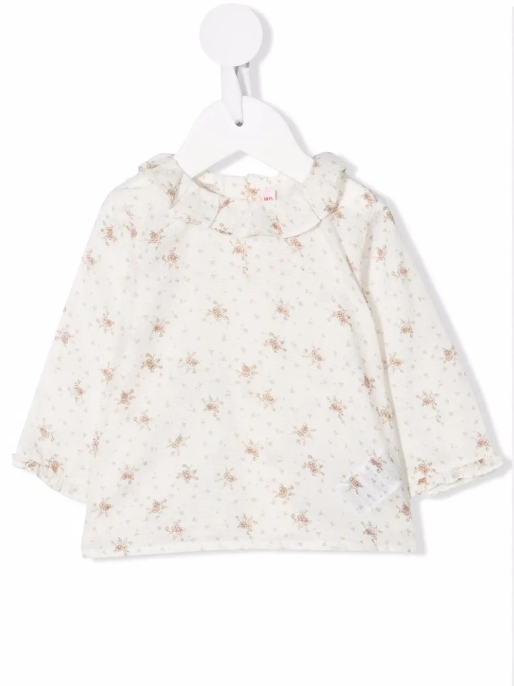

Bonpoint floral-print long-sleeve blouse - White