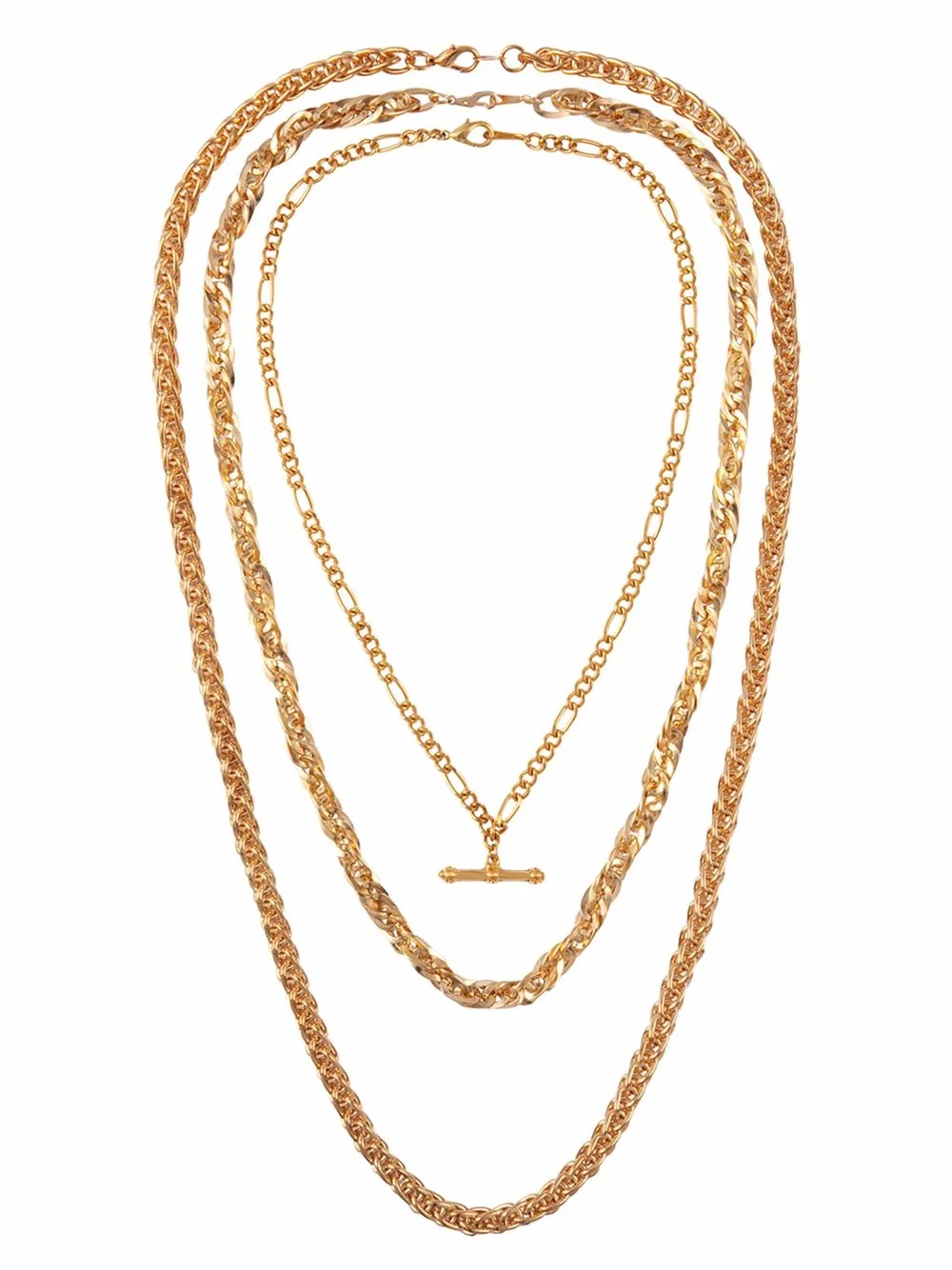 

Susan Caplan Vintage 1990s three-chain necklace set - Gold