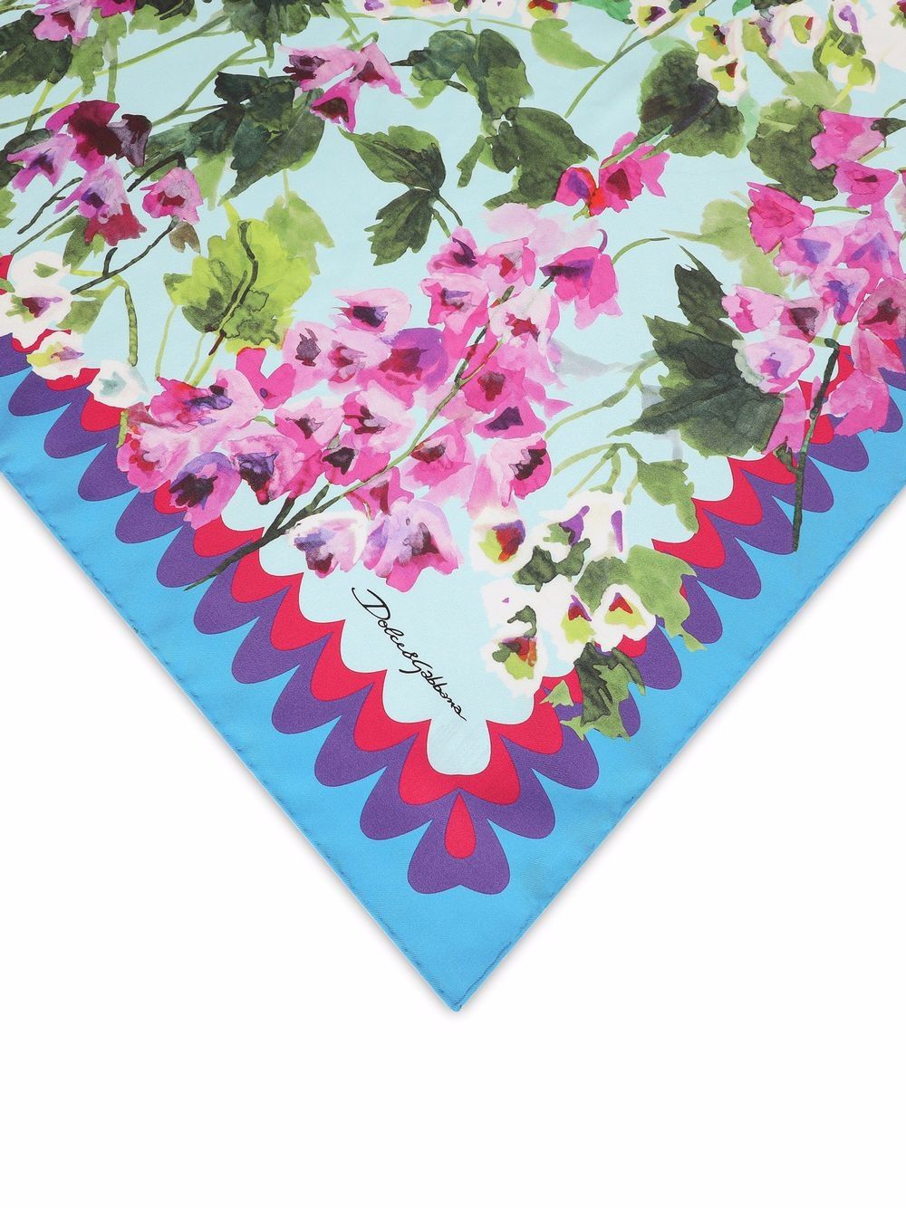 фото Dolce & gabbana шелковый платок с цветочным принтом