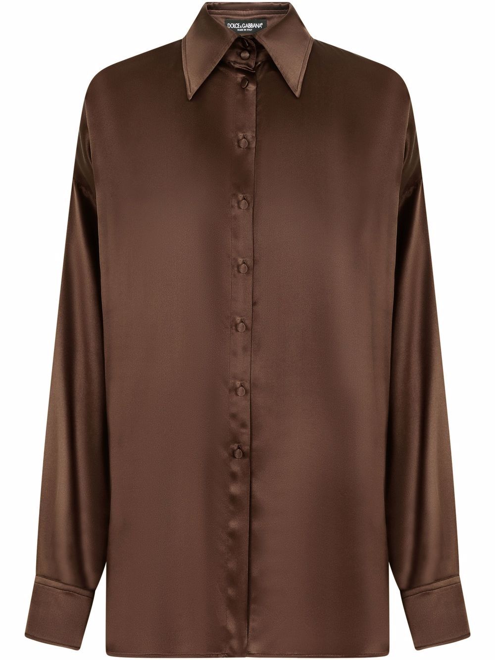 Dolce & Gabbana button-up silk shirt - Brown