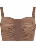 Dolce & Gabbana draped crop top - Brown