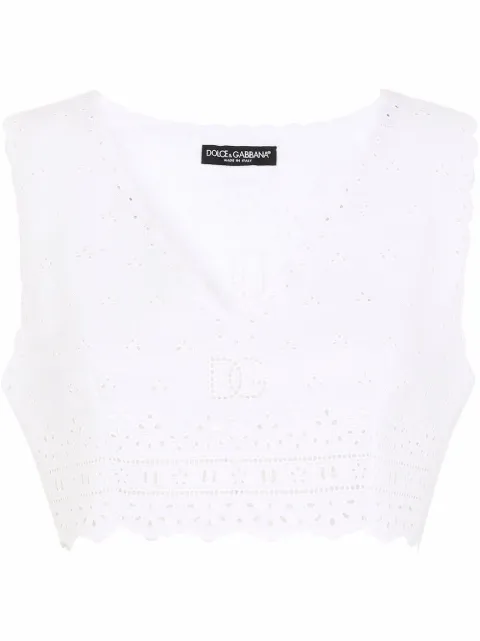 Dolce & Gabbana top corto con diseño bordado