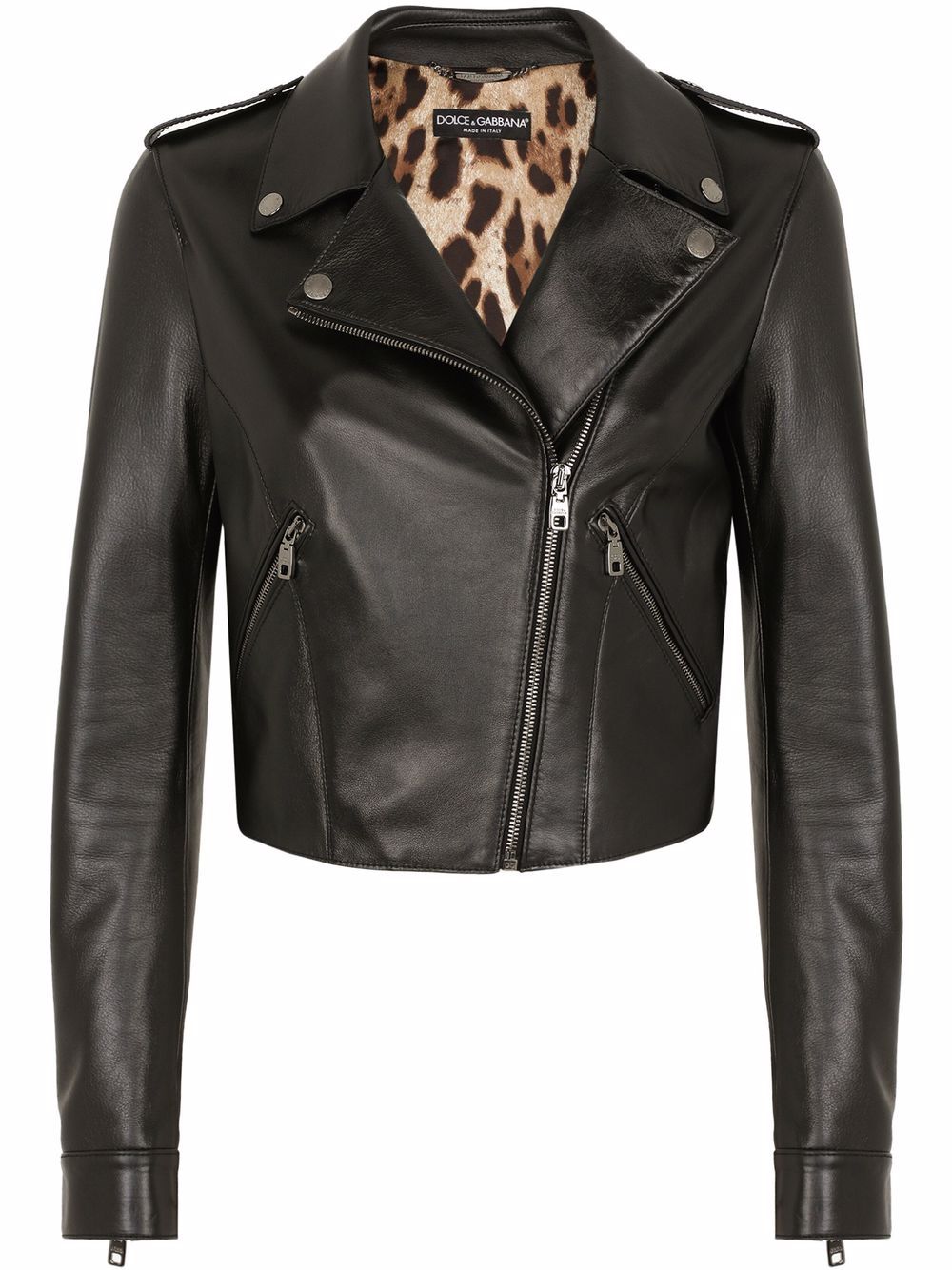 Dolce & Gabbana Zipper Trimmed Biker Jacket - Farfetch