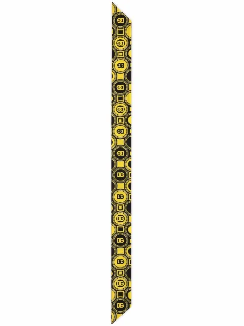 Dolce & Gabbana Lenço de seda com estampa de logo DG