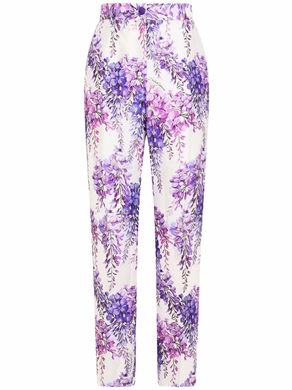 

Dolce & Gabbana pantalones de tiro alto con estampado floral - Blanco