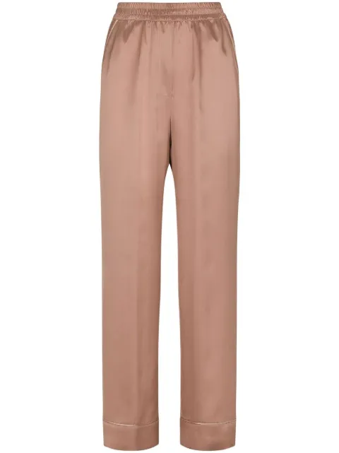 Dolce & Gabbana contrast-trim satin pajama bottoms