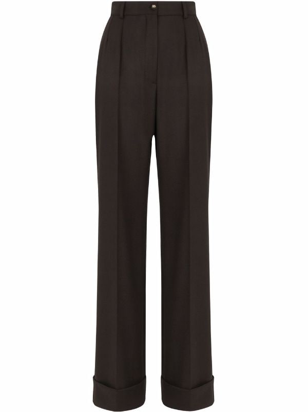Black Wide-leg tailored-cut trousers Farfetch Women Clothing Pants Formal Pants 