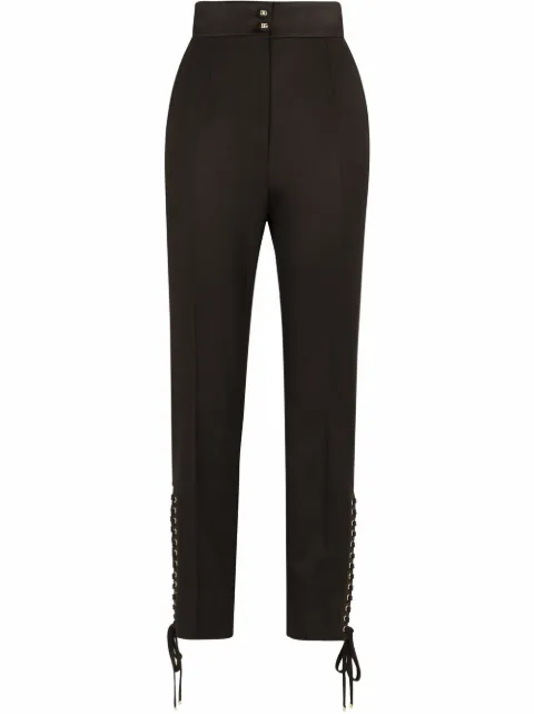 Dolce & Gabbana pantalon en serge à détails de laçages