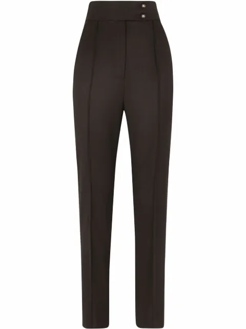 Dolce & Gabbana pantalon en laine à taille haute