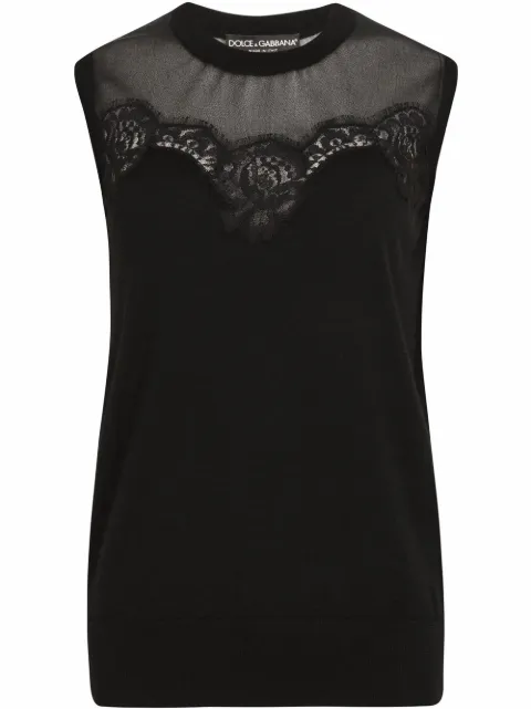 Dolce & Gabbana suéter con detalle de encaje