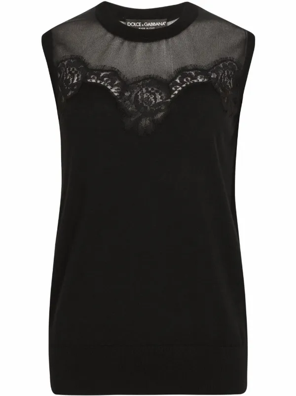 DOLCE & GABBANA ドルガバ レース ノースリーブ サイズM ドルガバレースノースリーブトップス