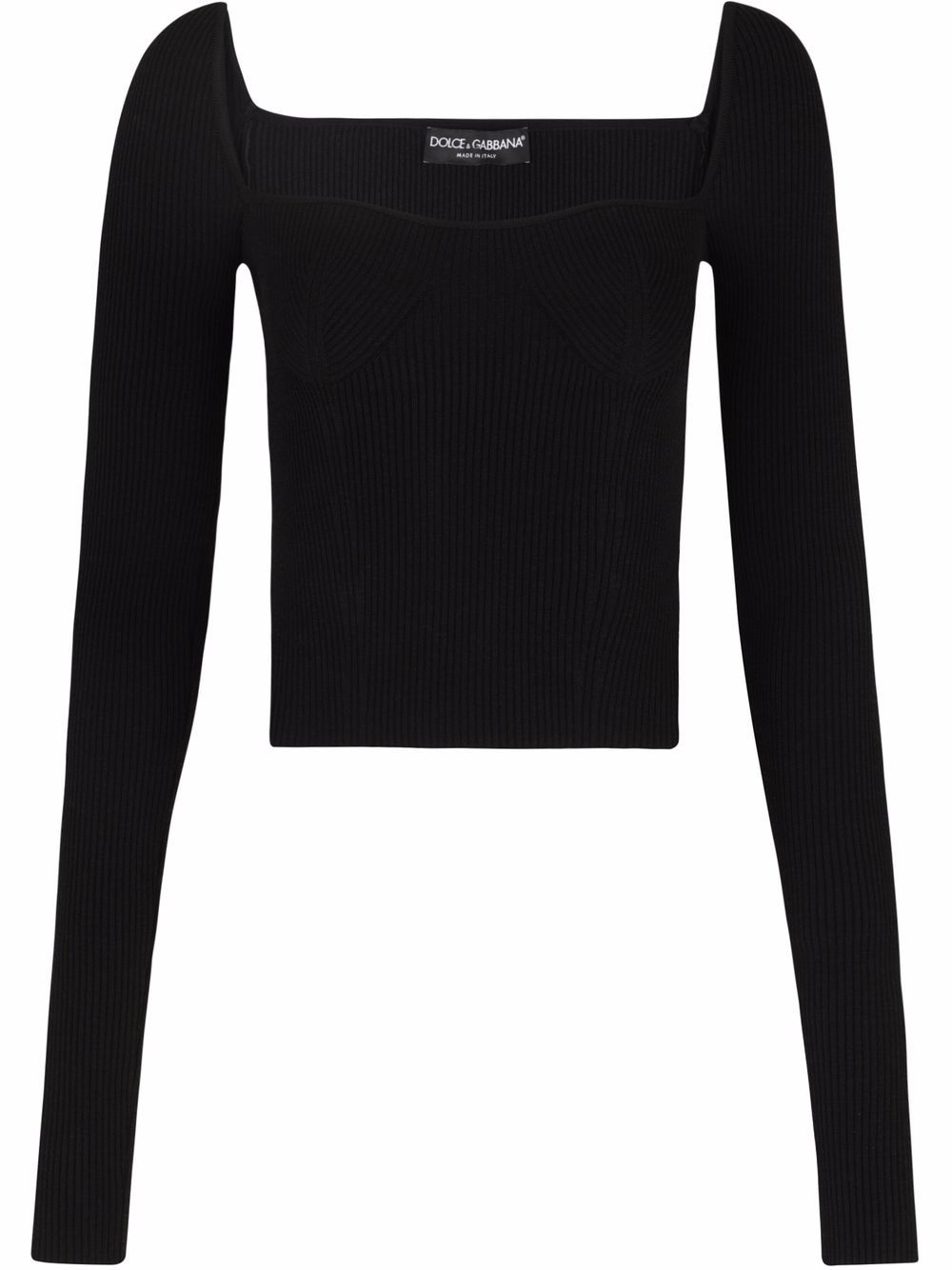 Dolce & Gabbana ribbed-knit square-neck jumper – Black