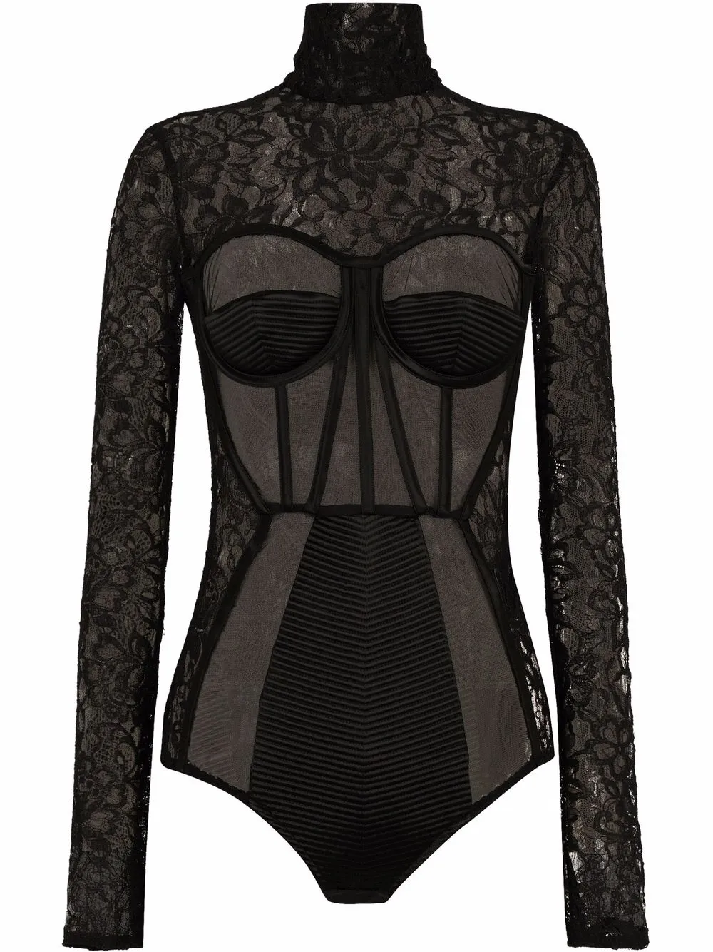 

Dolce & Gabbana roll-neck sheer bodysuit - Black