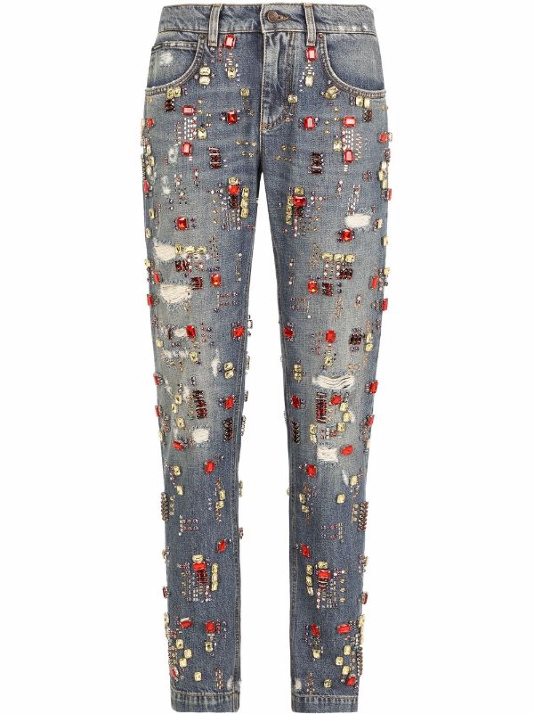 dolce and gabbana embellished jeans