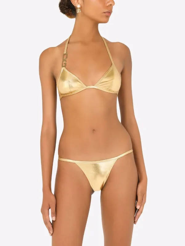 Dolce & Gabbana logo-band Bralette Bikini - Farfetch