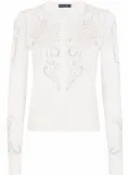 Dolce & Gabbana openwork-embroidery silk cardigan - White