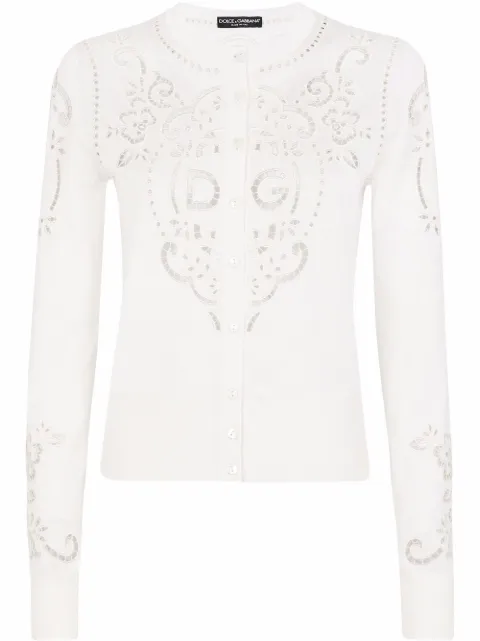 Dolce & Gabbana openwork-embroidery silk cardigan