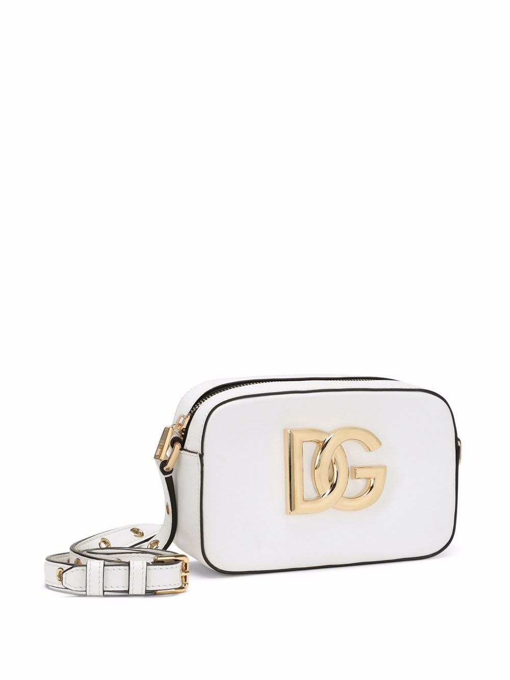 Shop Dolce & Gabbana 3.5 Leather Crossbody Bag In White