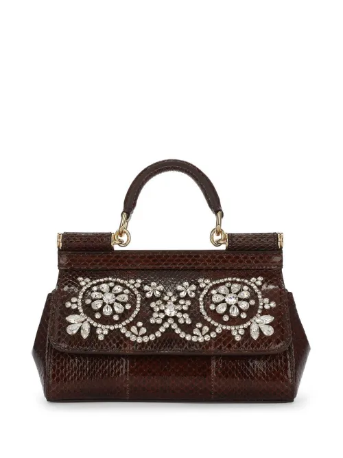Petit sac à main Sicily à ornements strassés - Dolce & Gabbana - Modalova