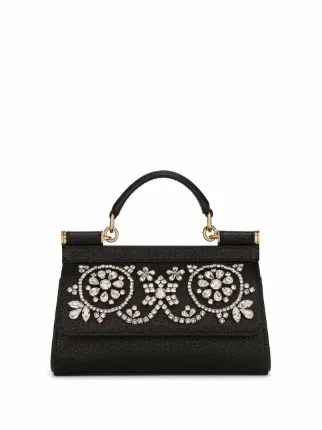 【DOLCE&GABBANA】ハンドバッグ シシリー ミニ ラインストーン DOLCE＆GABBANA】SICILY ミニ ラインストーンエンブロイダリー